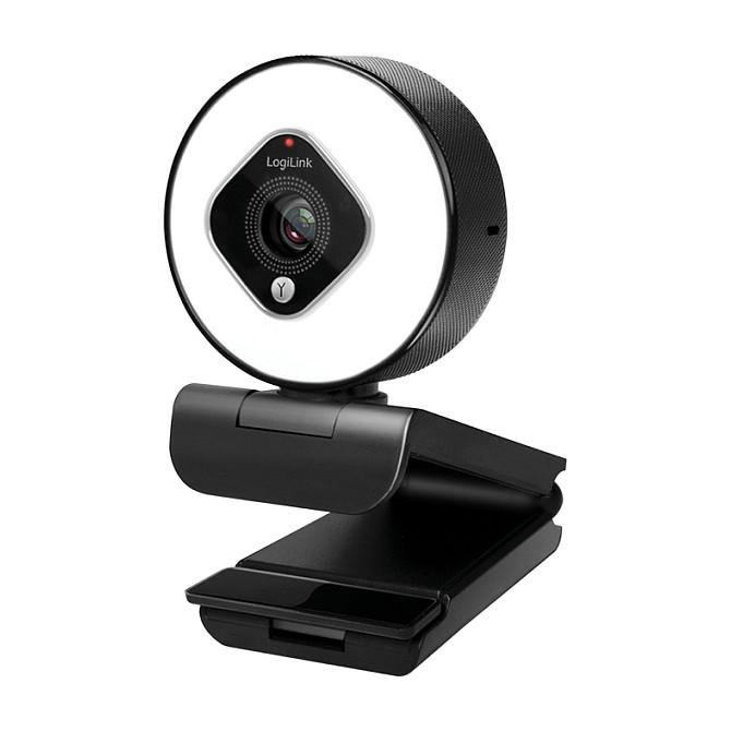Webcam LogiLink UA0384 / Full HD 1080p / 76° / Autofokus / 5× Zoom Digjital / 2 Mikrofona / Ringlicht / Stativ - Zezë