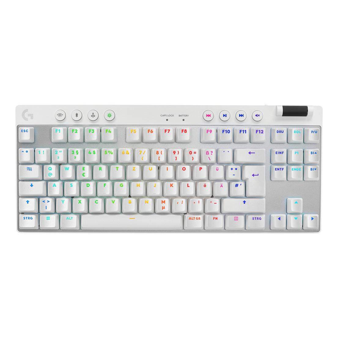 Tastierë Gaming Pa kabllo Logitech G PRO X TKL / 2.4 GHz + Bluetooth / Mekanike Logitech Tactile / Tenkeyless / QWERTZ / German / RGB - Bardhë - 3