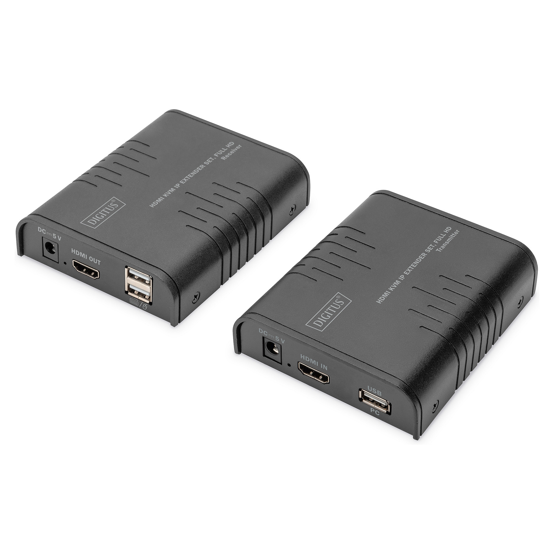 Kabllo HDMI DIGITUS KVM IP Extender Set 1080p / 60Hz Full HD / Për transmetim mbi rrjet CAT5e/6 - 1