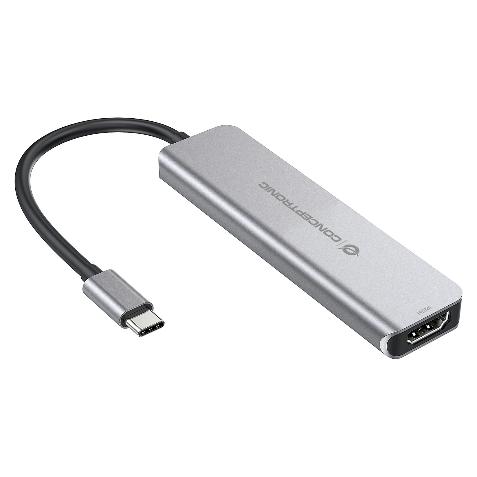 Hub Udhëtimi CONCEPTRONIC 4-në-1 USB-C në HDMI/2xUSB 3.0 60W PD - Hiri - 11