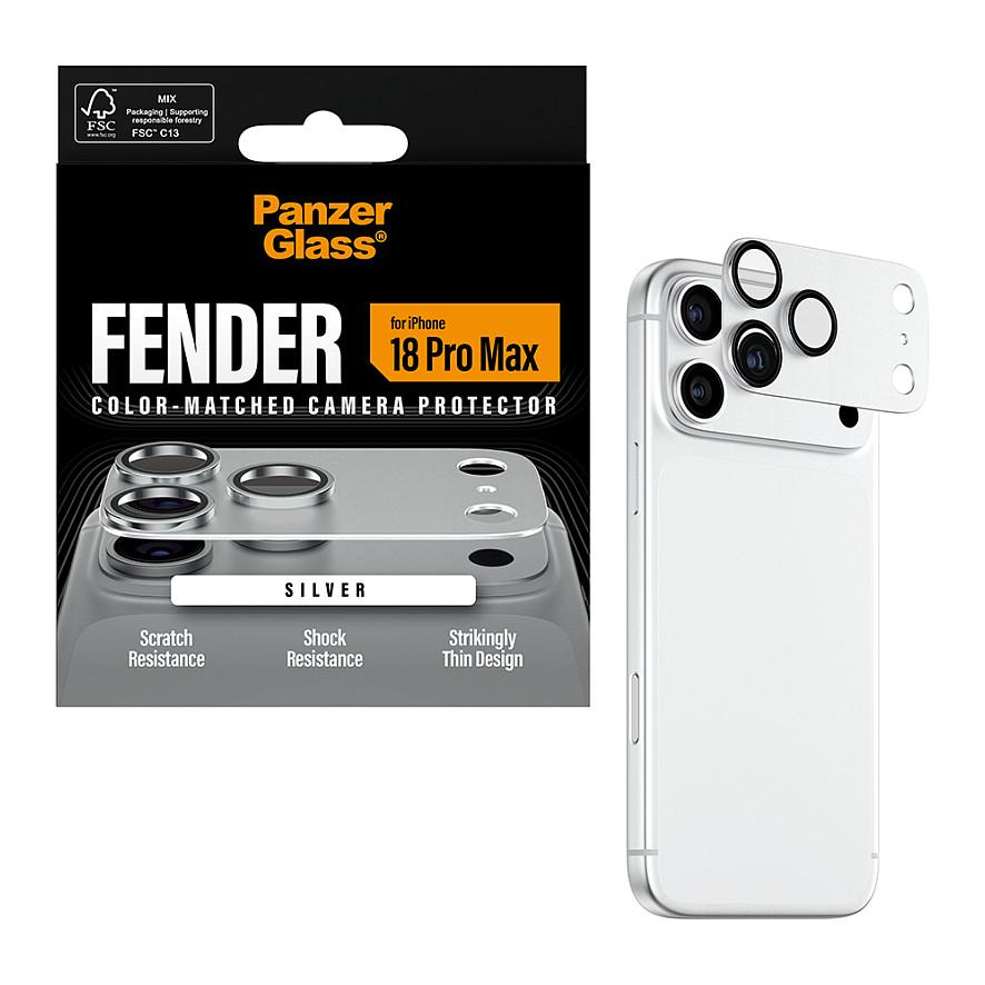 Mbrojtës për Kamera PanzerGlass Fender, për iPhone 18 Pro Max, Xham i Temperuar, Kornizë Alumini - Argjend - 5