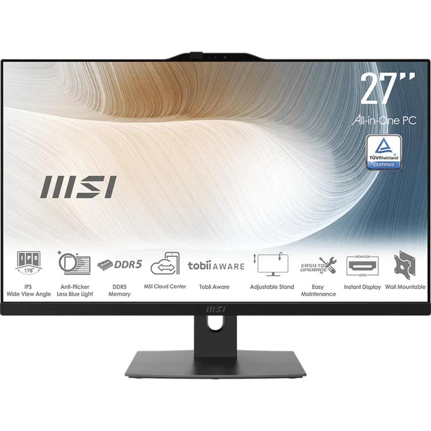 AIO MSI Modern AM272P 1M-1425AT / Core 5 120U / 16GB DDR5 / 512GB / 27" FHD IPS 75Hz / Intel Graphics / Tastierë & Maus - Zezë - 1