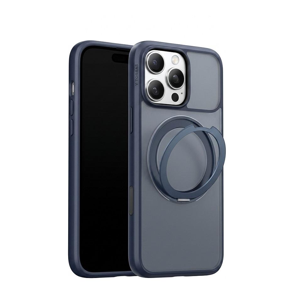 Aksesorë për telefon Torras Ostand Spin Series / iPhone 17 Pro / MagSafe / Mbajtëse 360° – Blu 
