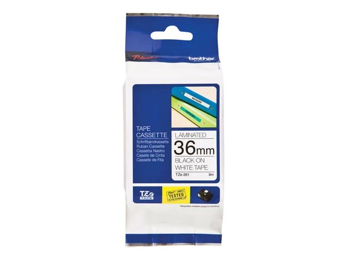 Shirit për Printer 3D Brother Colour Ribbon TZE-261CIV / TZE261CIV / 20-Copë - Zezë mbi Bardhë  - 1