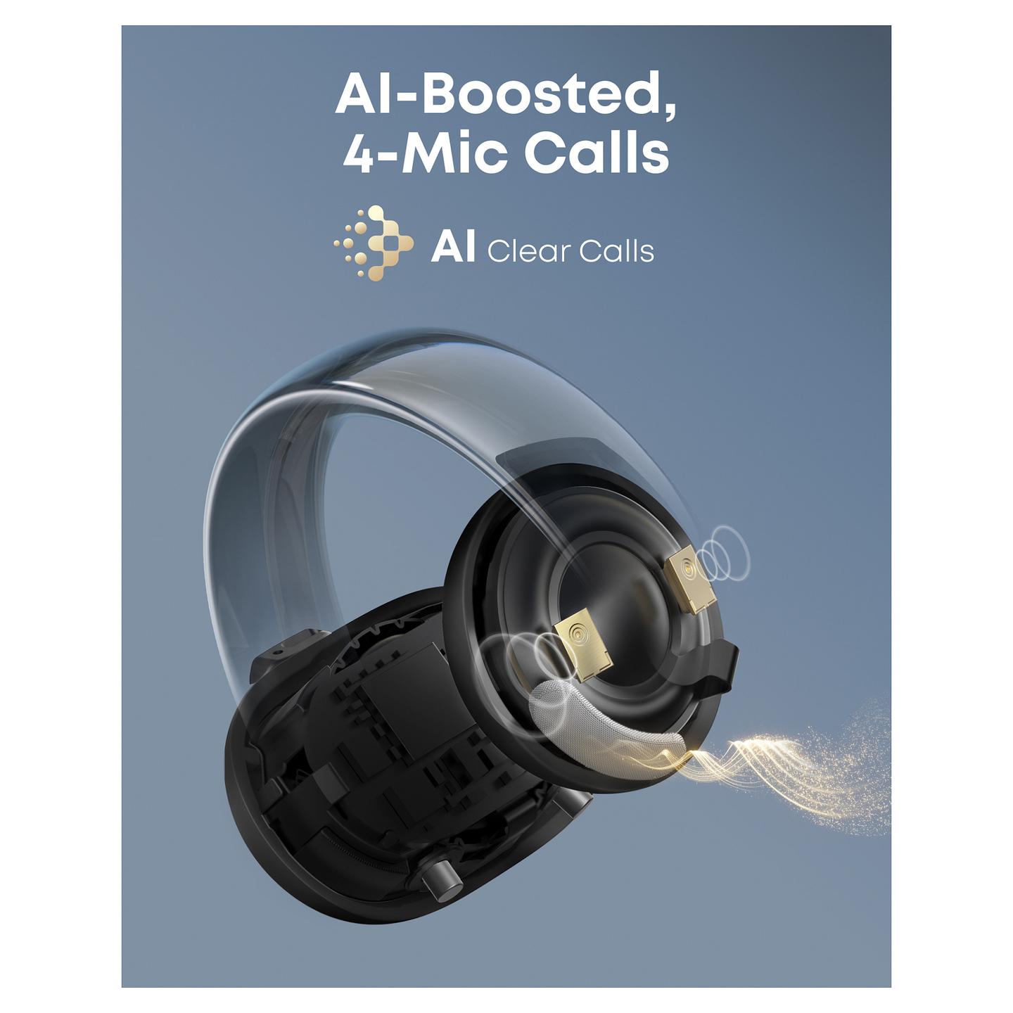 Kufje pa kabllo Soundcore AeroClip / Bluetooth 5.4 / 12mm / Mikrofon / IP55 - Zezë - 6