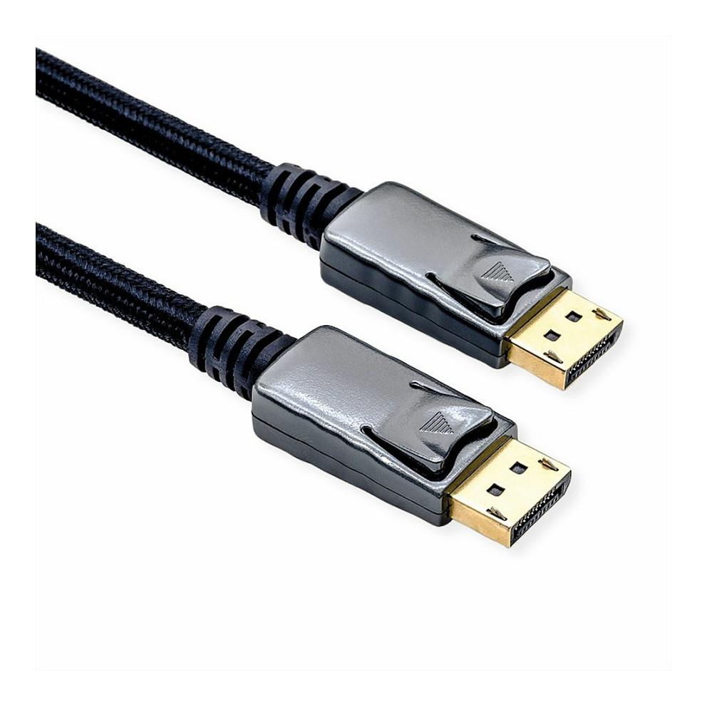 Kabllo DisplayPort ROLINE 11.04.5866 / DisplayPort 1.4 / 1m / 8K 120Hz / 4K 120Hz - Zezë - 1