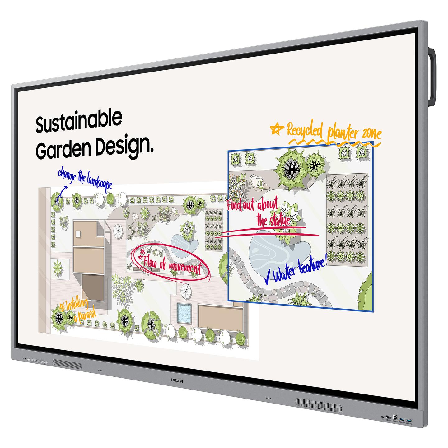 Interaktiv (Smart Board) Samsung WE75FX, 75", 4K UHD IPS, Touch, 2GB, 32GB, 3× HDMI, 2× USB-C, 4× USB-A 3.0, USB-A 2.0 - Zezë - 3