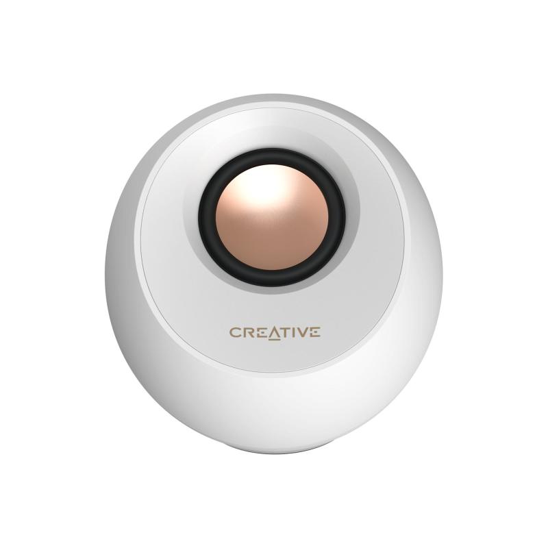 Altoparlant Creative Pebble Pro / 2.0 / 10W RMS / USB-C / Bluetooth / RGB - Bardhë - 2