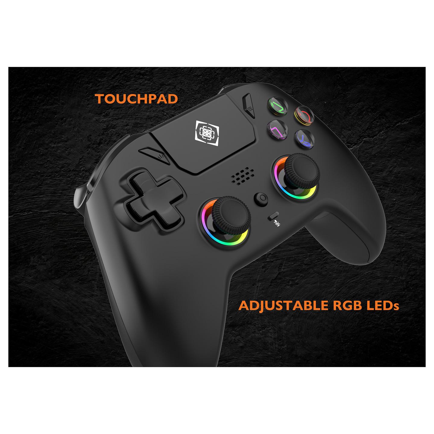 Kontroller për Sony Deltaco GAM-189 / Wireless / Hall Effect / RGB / PS5 / PC / Android & iOS – Zezë - 9
