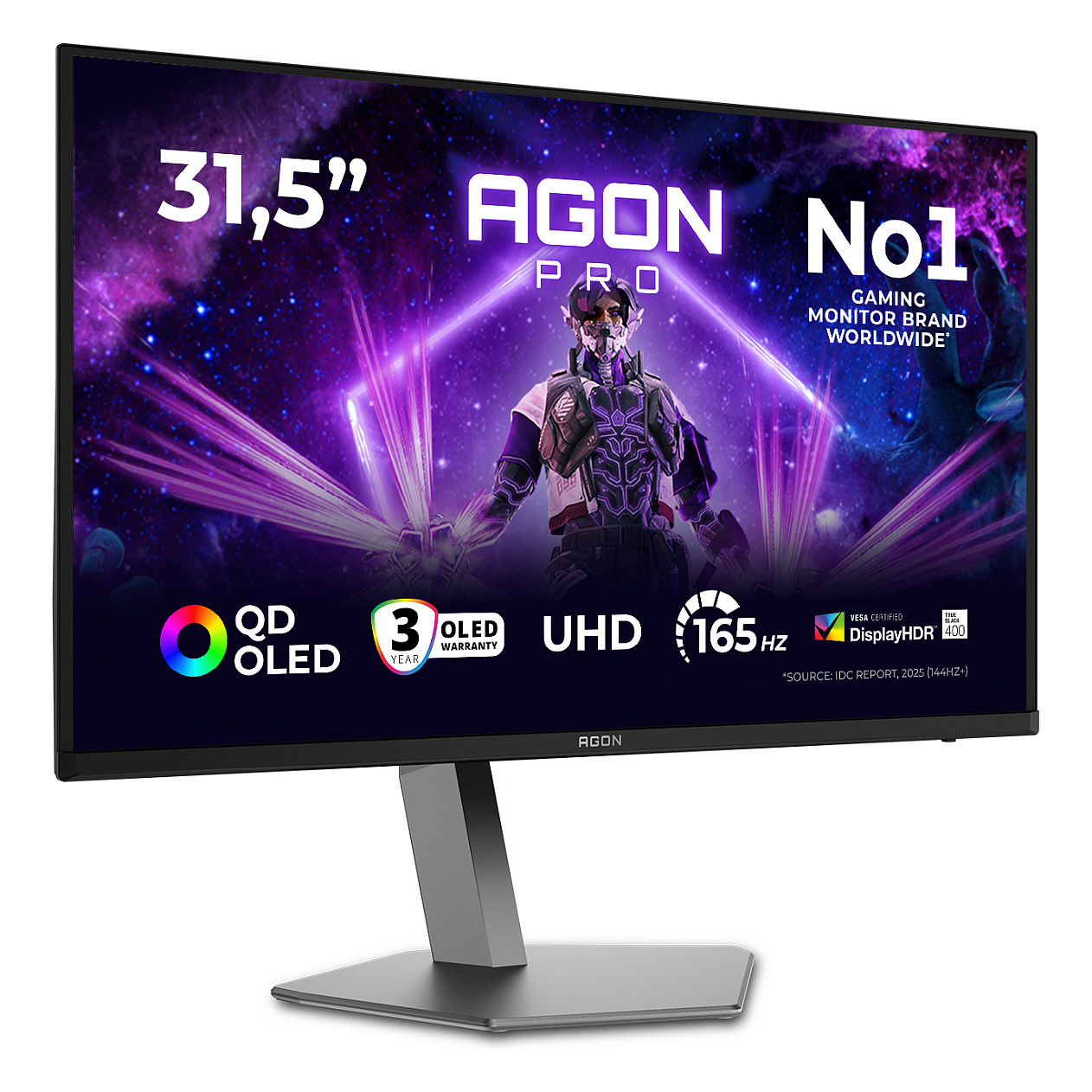 Monitor AOC AGON PRO AG326UD / 31.5″ / 4K UHD / QD-OLED / 165Hz / 0.03ms / HDMI 2.1 + DP + USB / E zezë - 1
