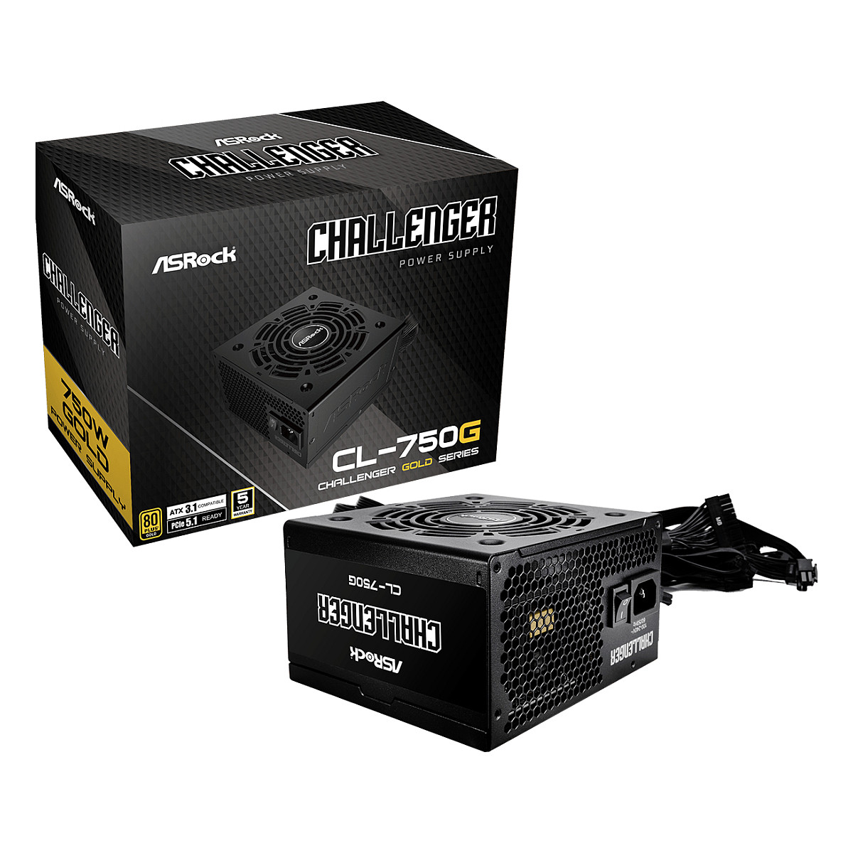 Furnizues Energjie 750W ASRock Challenger Series CL-750G 750W ATX 80+ Gold E zeze - 1