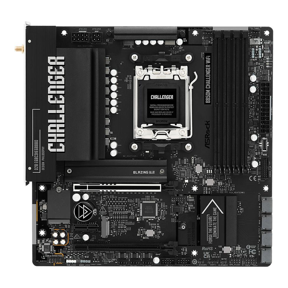 Motherboard ASRock B850M Challenger WiFi, AMD AM5, B850, DDR5, Micro-ATX, PCIe 5.0, Wi-Fi 7, Bluetooth 5.4, M.2 - 2