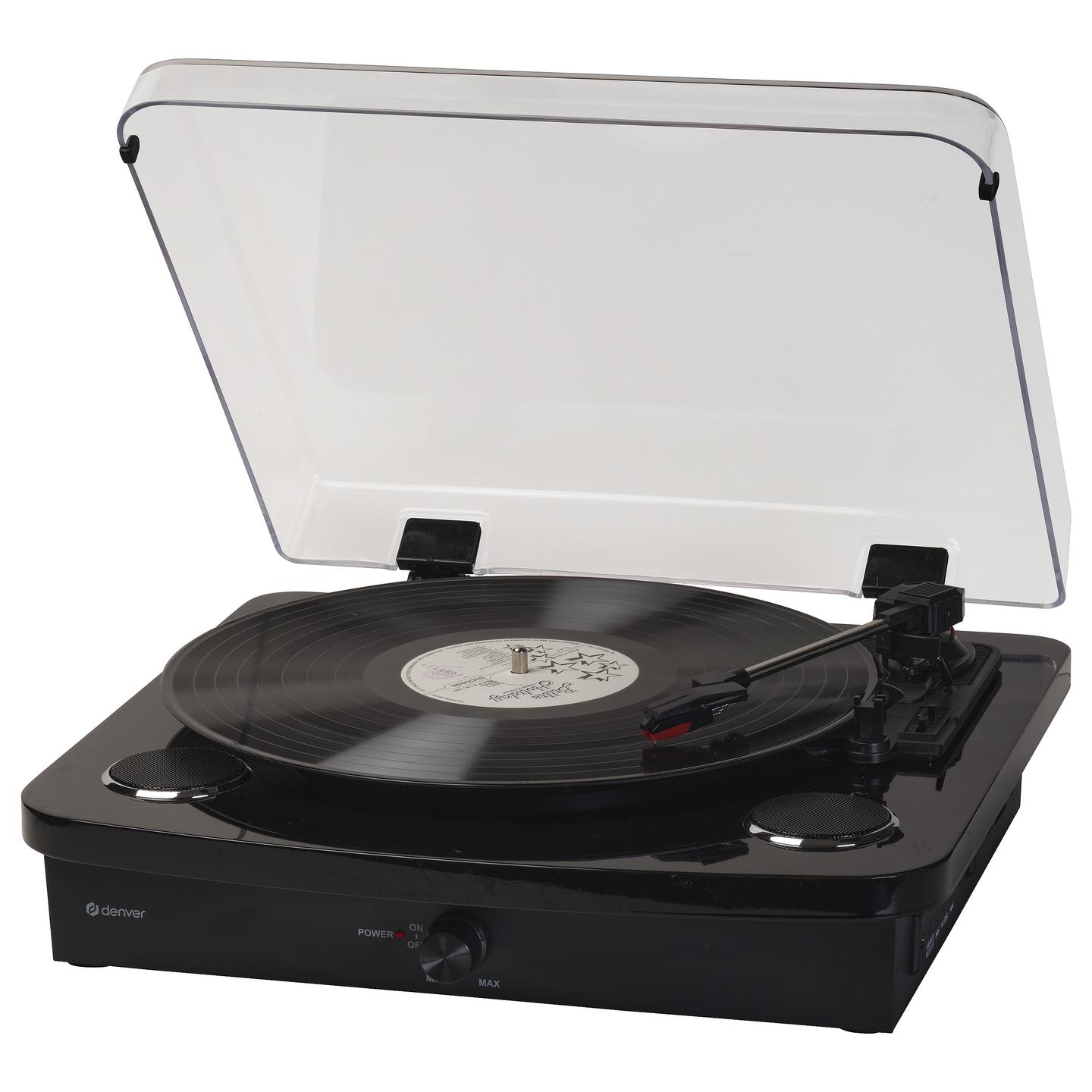 Gramafon Denver VPL-230B, Gjysmë Automatik, USB, 2W - Zezë