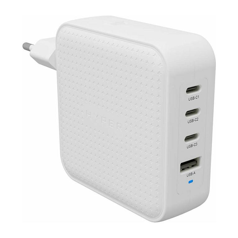 Karikues USB-C Targus HYPER HJ1002WHWWGL, 100W, 3x USB-C, 1x USB-A, GaN, Power Delivery 3.0, PPS - Bardhë