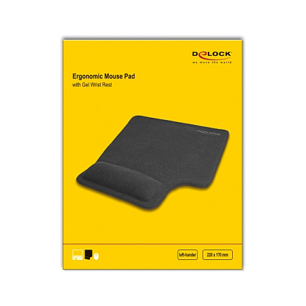Mauspad Delock Ergonomic with Gel / Left-Handed 220 x 170 x17 mm- Zezë - 4