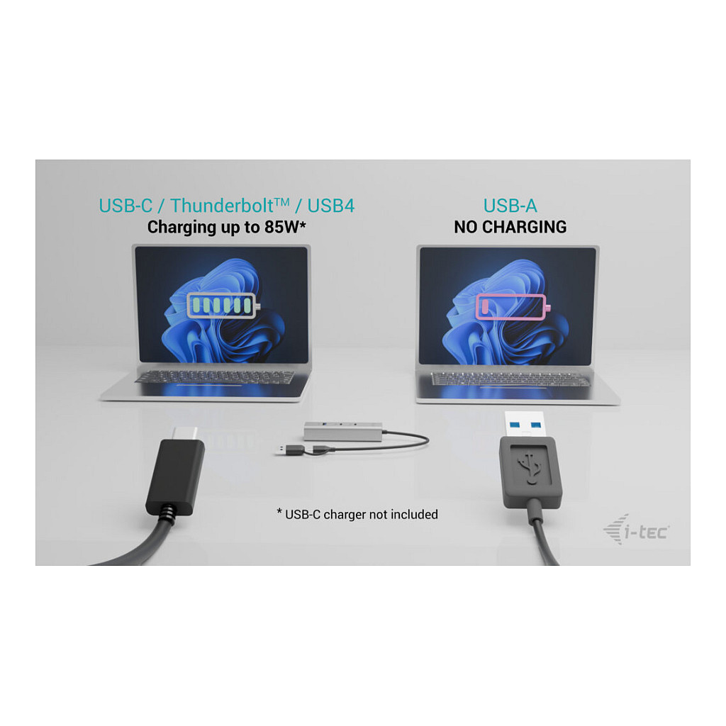 Hub i-tec CAHUBMETAL2A2CPD / 2x USB-C + 2x USB-A / 5Gbps / 85W PD – Argjend - 8