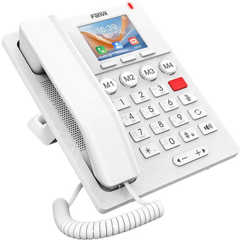 Telefon VoIP Fanvil X306, ekran 3.5" me ngjyra, Wi-Fi 6, Bluetooth 5.0, taste me Braille, PoE - Bardhë - 2