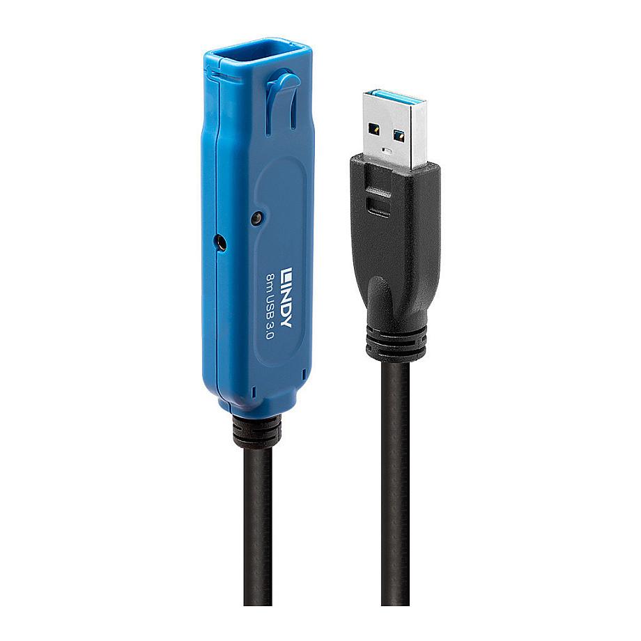 Kabllo USB LINDY 43158, USB 3.0, USB-A Mashkull në USB-A Femër, 5Gbps, 8m, Zgjatuese Aktive - Zezë