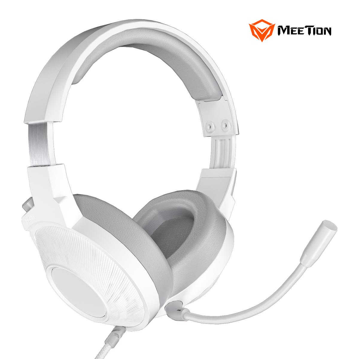 Kufje Gaming Meetion HP012 Virtual 7.1 Surround / RGB / USB / e bardhë - 2