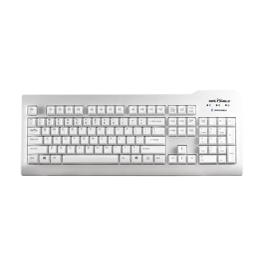 Tastierë Me kabllo Seal Shield Silver Seal / 108 Keys / QWERTZ DE / USB / IP68 / Waterproof - Bardhë