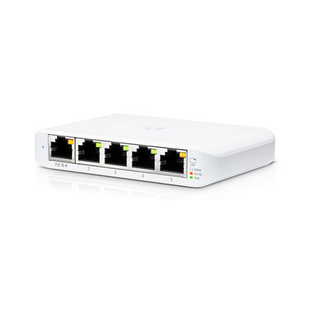Ubiquiti UniFi USW-Flex-Mini Switch / 5-Port Gigabit / Layer 2 Managed / PoE In – i Bardhë - 1