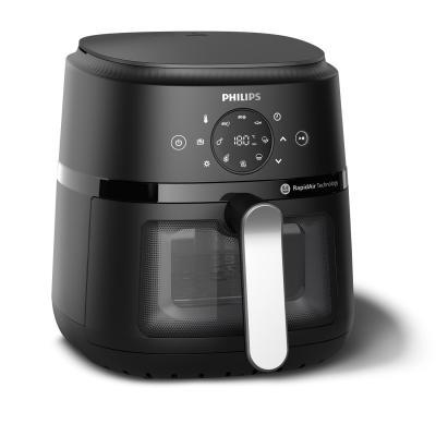 Fryer Philips 2000 Series NA221/00, 4.2L, 1500W, RapidAir, 13 Mënyra Gatimi, Ekran me Prekje - Argjend, Zezë - 2