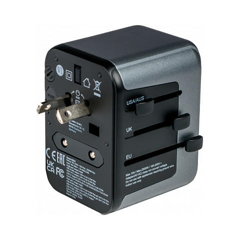 Adapter Verbatim Universal Travel Adapter UTA‑03 / USB‑A / USB‑C - 1