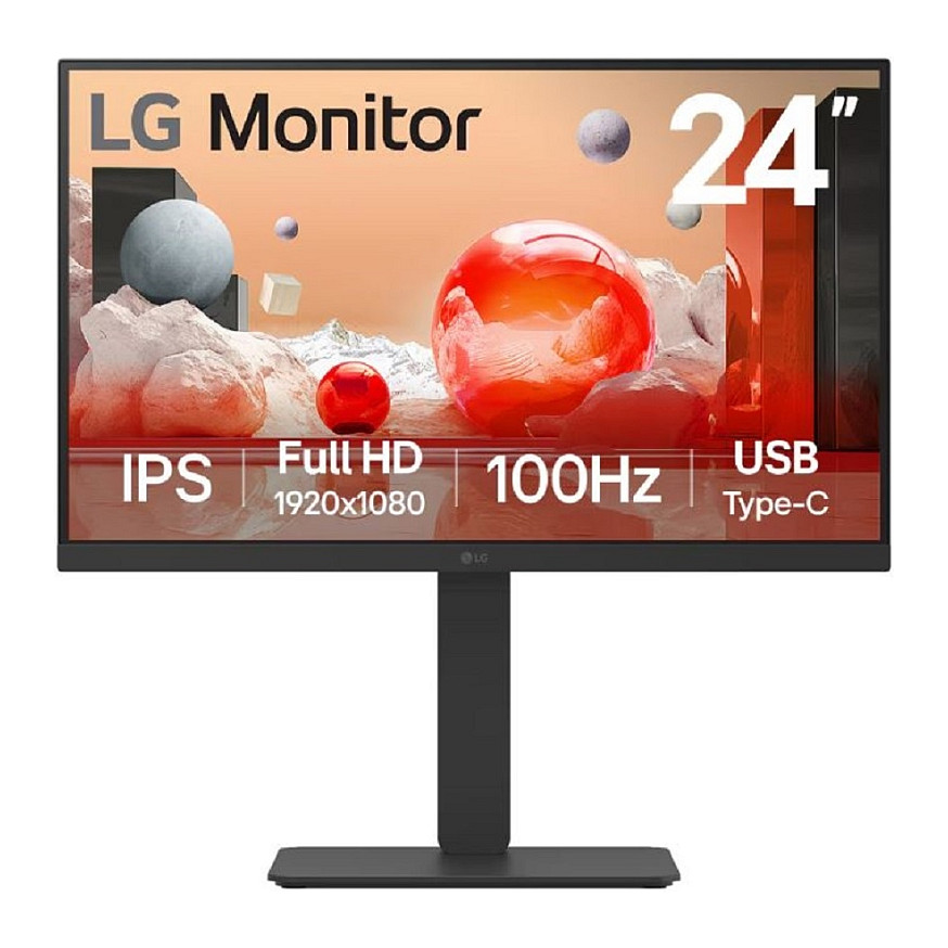 Monitor LG 24BA750-B / 23.8" / Full HD IPS / 100 Hz / 5 ms / HDMI + DisplayPort / USB-C 65W + RJ45 – Zezë