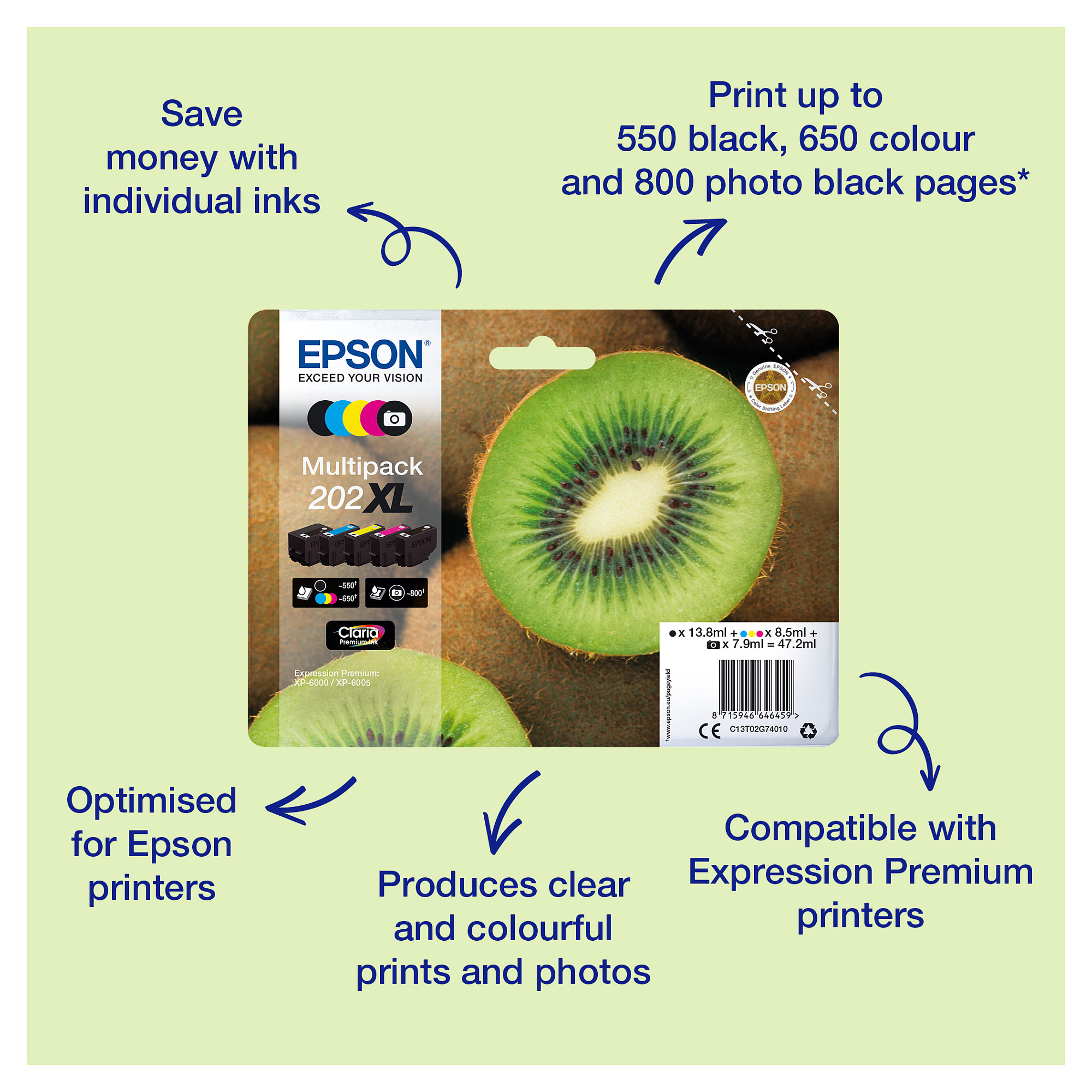 INK Epson 202XL C13T02F34010 Ink Cartridge / kapacitet standard – Rozë - 2