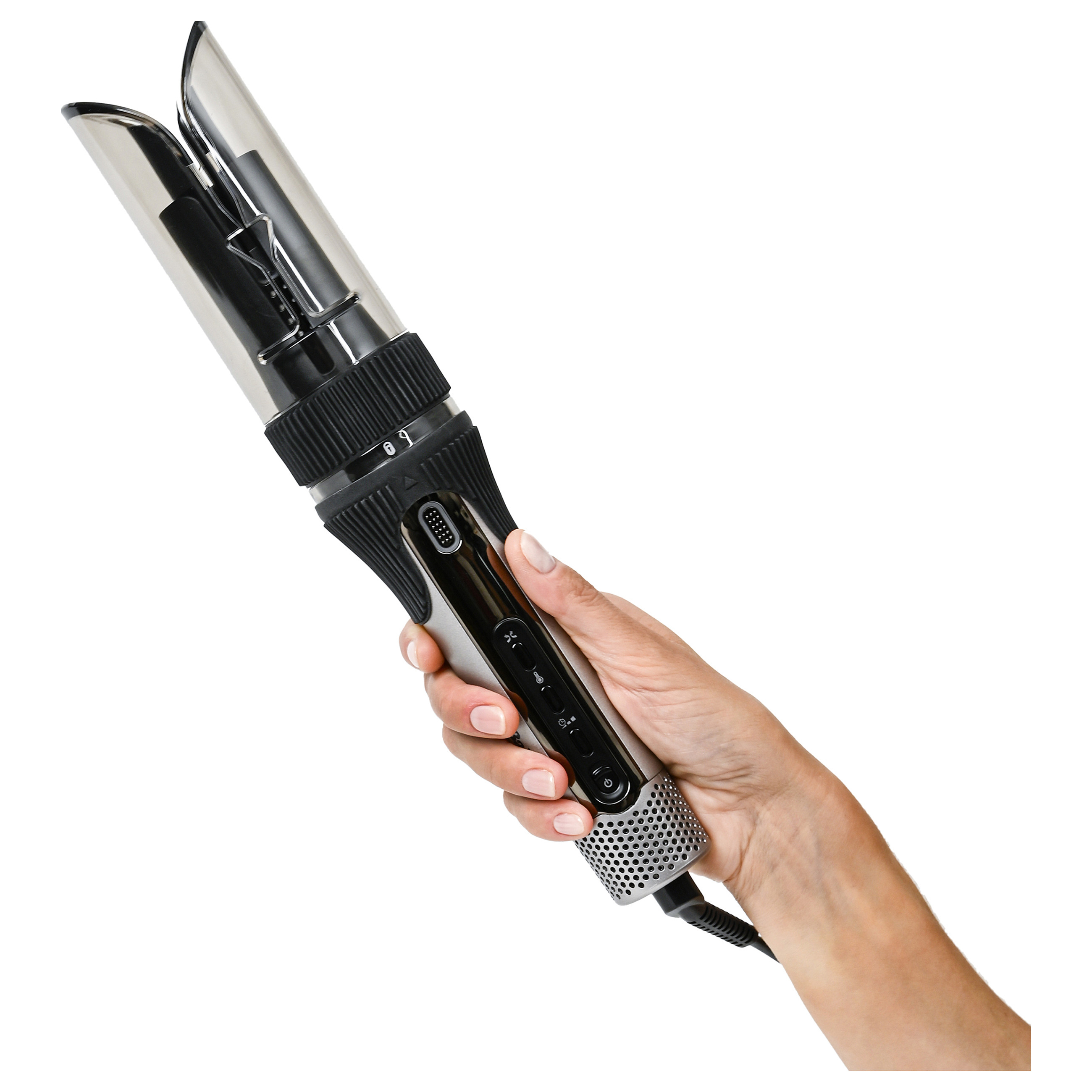 Stilues për flokë për kaçurrela BaByliss Style Secret Air C6688E / Auto-Curl / Ceramic 25mm / 4 Temperatura / 15–25s / 3 Drejtime – Gri/Zezë - 2