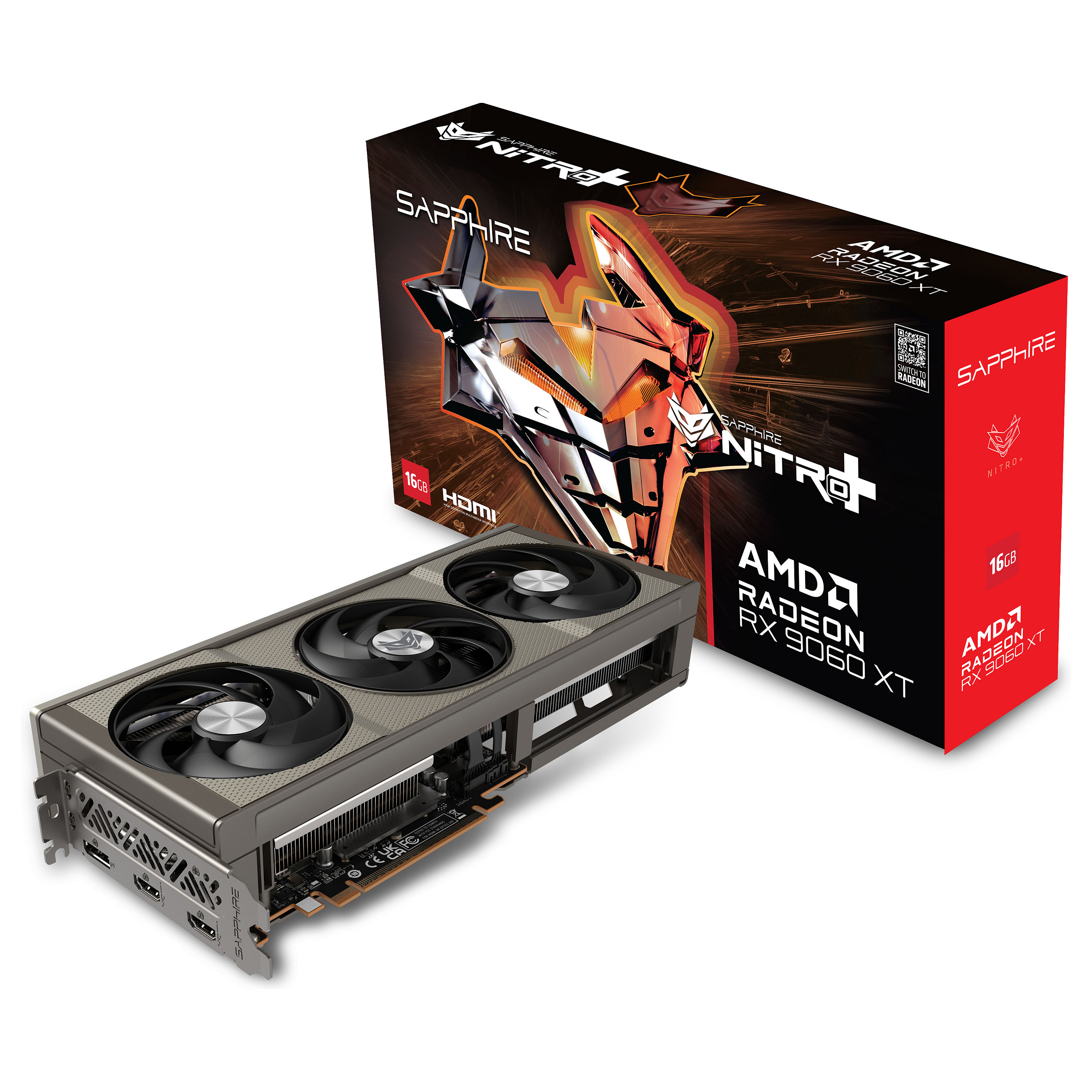 Kartelë Grafike AMD RX 9060 XT 16GB Sapphire Radeon Nitro+ GAMING OC GDDR6 3 Fan - 8