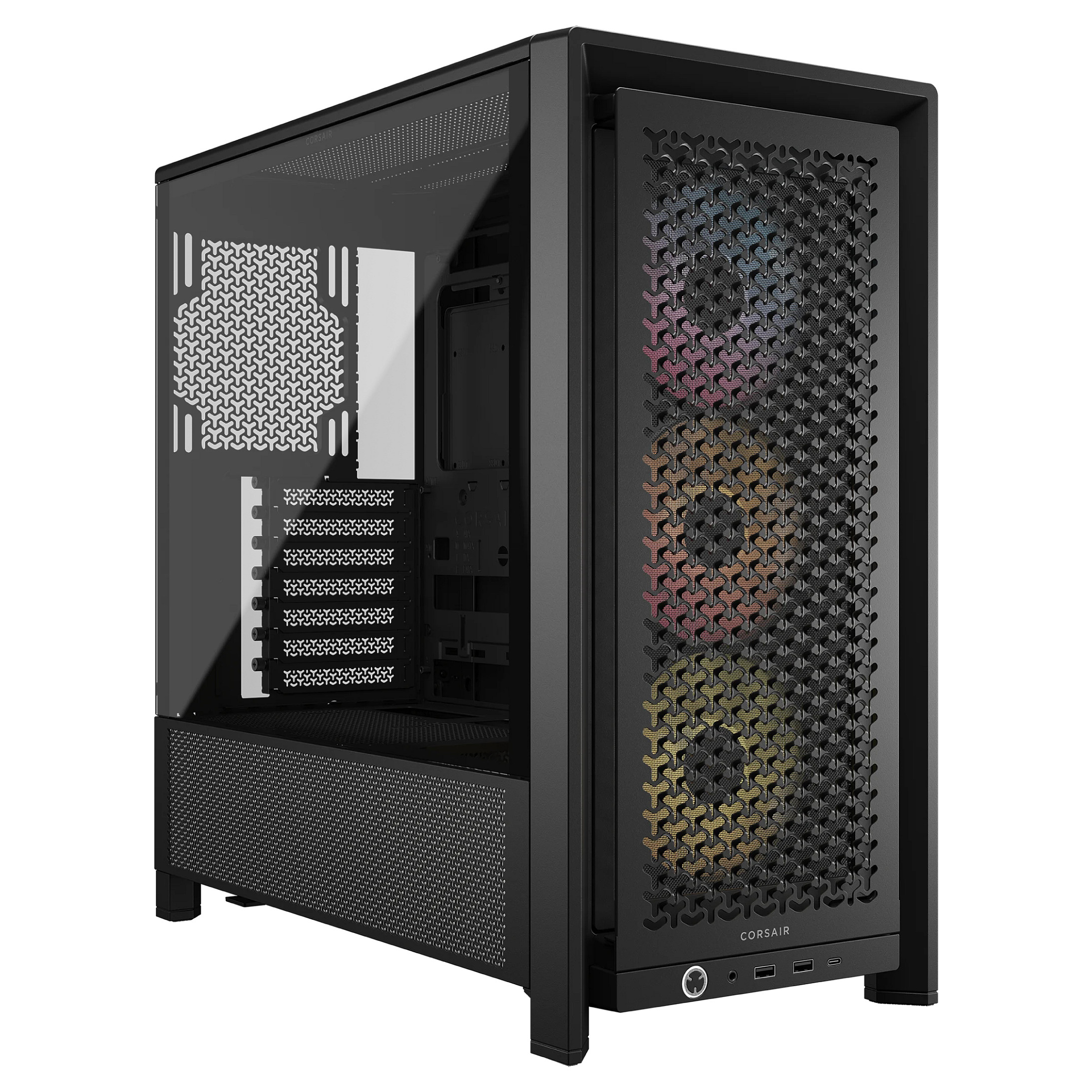Kasë Midi Corsair Frame 4000D RS ARGB ATX Gaming TG – Zezë - 1