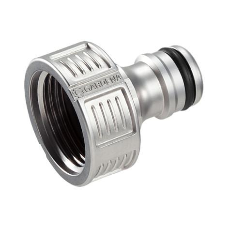 Lidhës për Rubinet Kopshti GARDENA Premium, 26,5mm, G 3/4", Metal, Anti-Splash - Argjend
