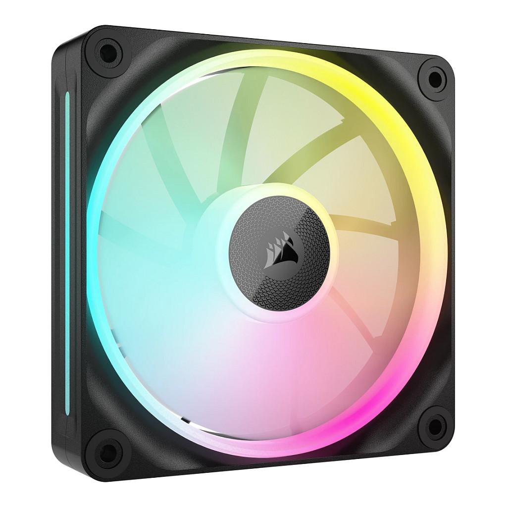Ftohës për Kasë Corsair iCUE LINK LX120 RGB, 120mm, PWM, 400–2400 RPM, 69.9 CFM, Single Pack - Zezë