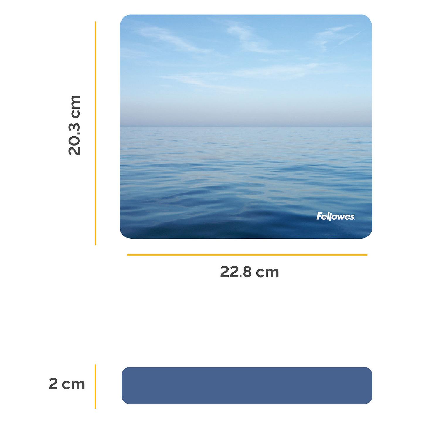 Mauspad Fellowes Earth Series / 5903901 / 228 × 203 mm / Material i ricikluar / Bazë kundër rrëshqitjes / Motiv Oqean – Blu - 2