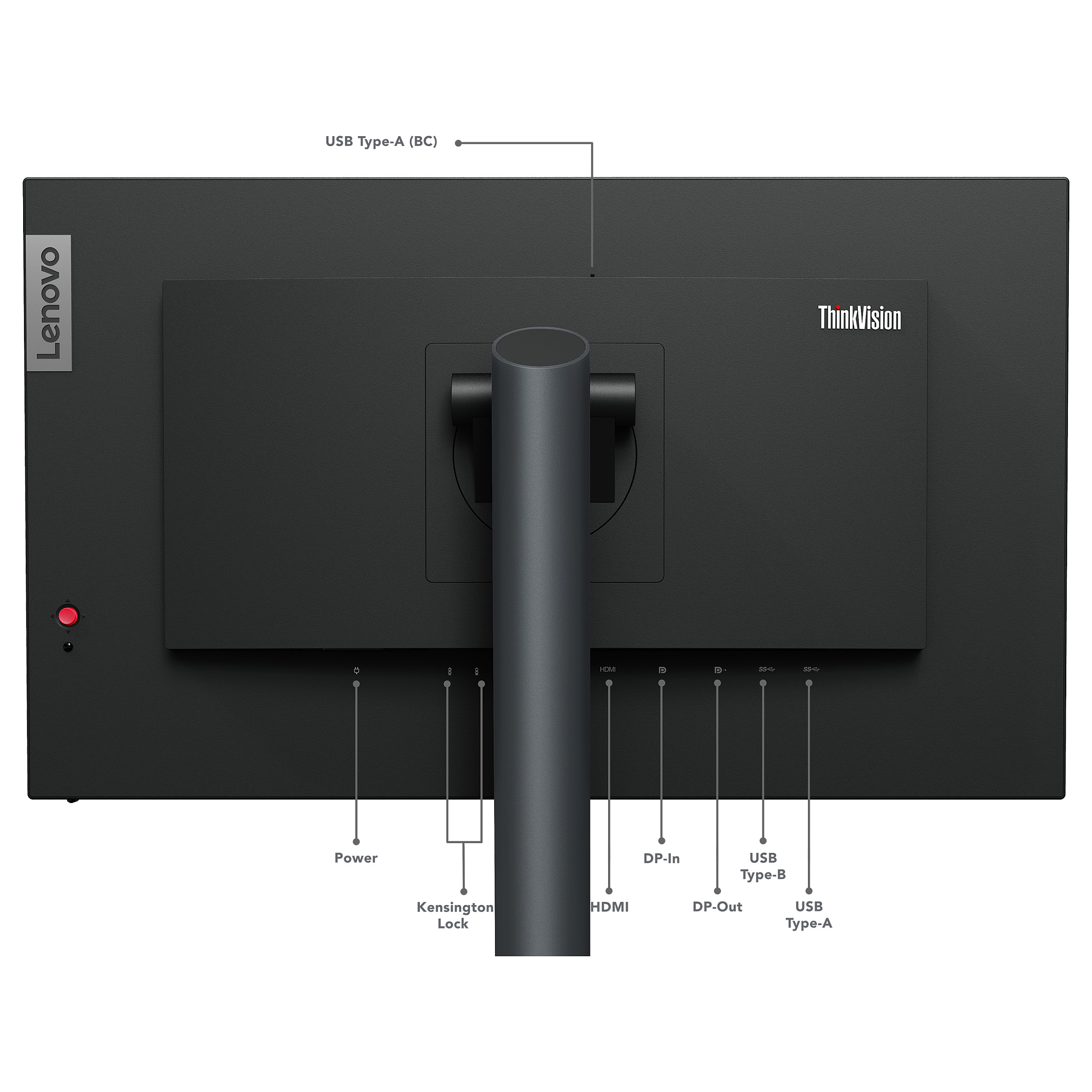 Monitor Lenovo 60.5cm/23.8" (2560x1440) Lenovo ThinkVision P24q-30 16:9 QHD IPS 60Hz 4ms HDMI DP USB Vesa Zi - 10