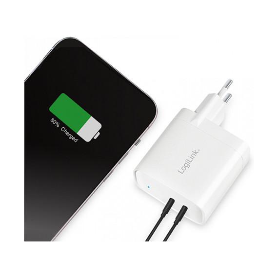 Karikues LogiLink PA0282 / 40W / 2x USB-C / GaN / PD / PPS / Fast Charging - Bardhë - 7