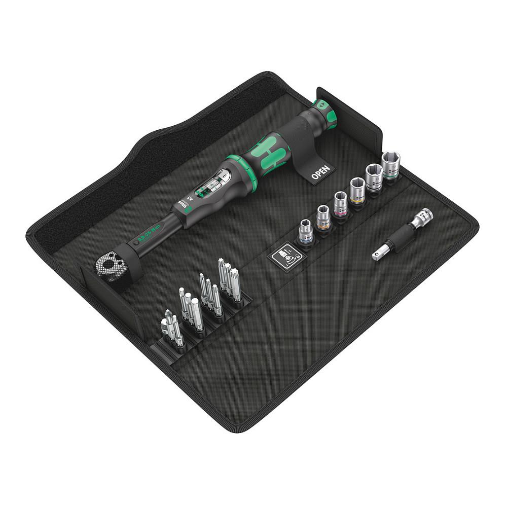 Set Çelësi Dinamometrik Wera Click-Torque A 6 Set 1, 20 Copë, 2.5–25Nm, 1/4" - Zezë/Argjend