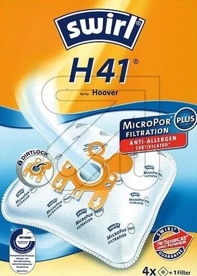 Qese për Fshesë Swirl H 41 MicroPor Plus AntiBac / 4 copë + 1 filtër