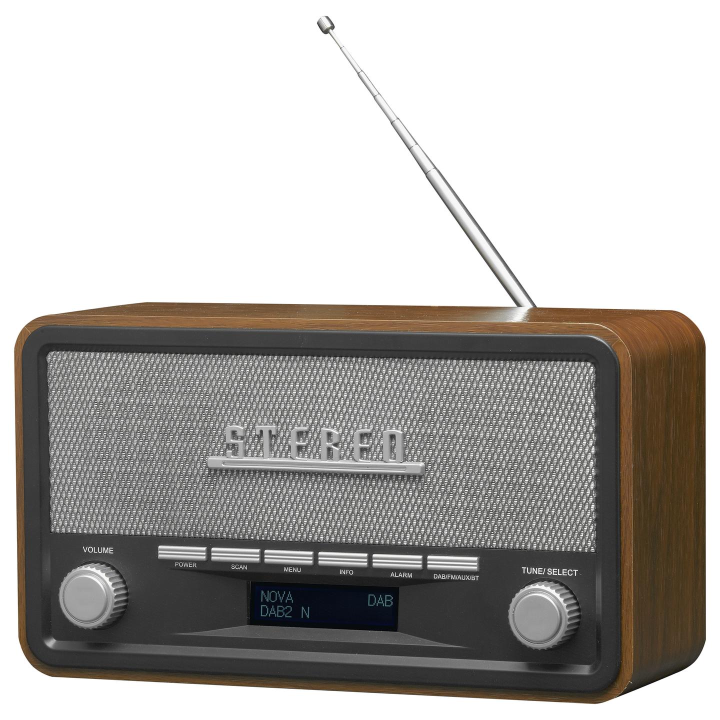 Radio Denver DAB-18, DAB+, FM, 4 W RMS, Tuner analog dhe digjital, Ekran LCD, Antenë e jashtme, Bateri C - Zezë, gri