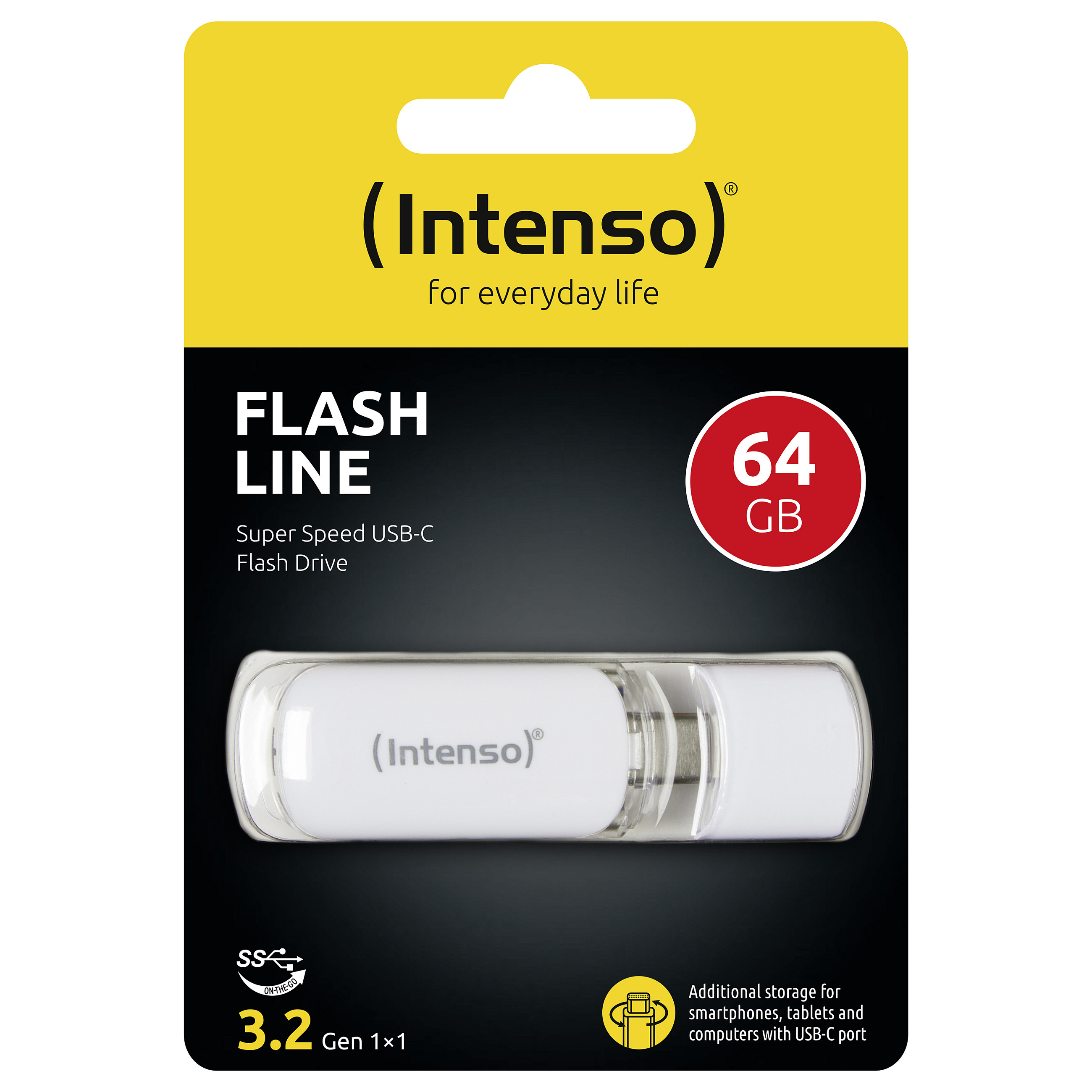 USB Flash Drive STICK Intenso Flash Line 64 GB - e bardhë - 5