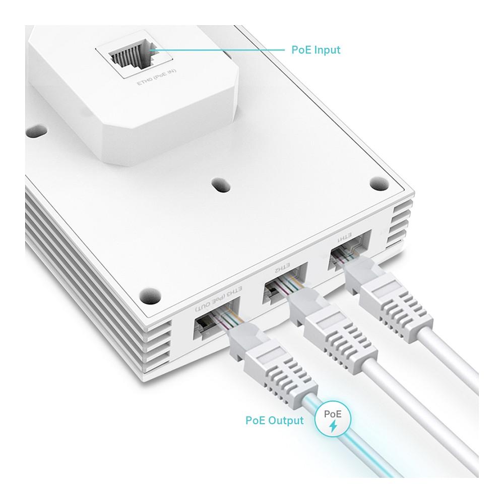 Access Point TP-Link Omada EAP655-Wall, Wi-Fi 6 AX3000, Dual-Band, 4× Gigabit Ethernet, PoE, PoE Pass-Through, Wall Mount – Bardhë - 4