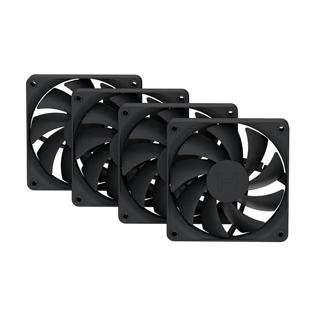 Ftohës për Kasë HYTE Flow FA12 / 120mm / 1500 RPM / PWM / 4-Pack – Zezë - 1