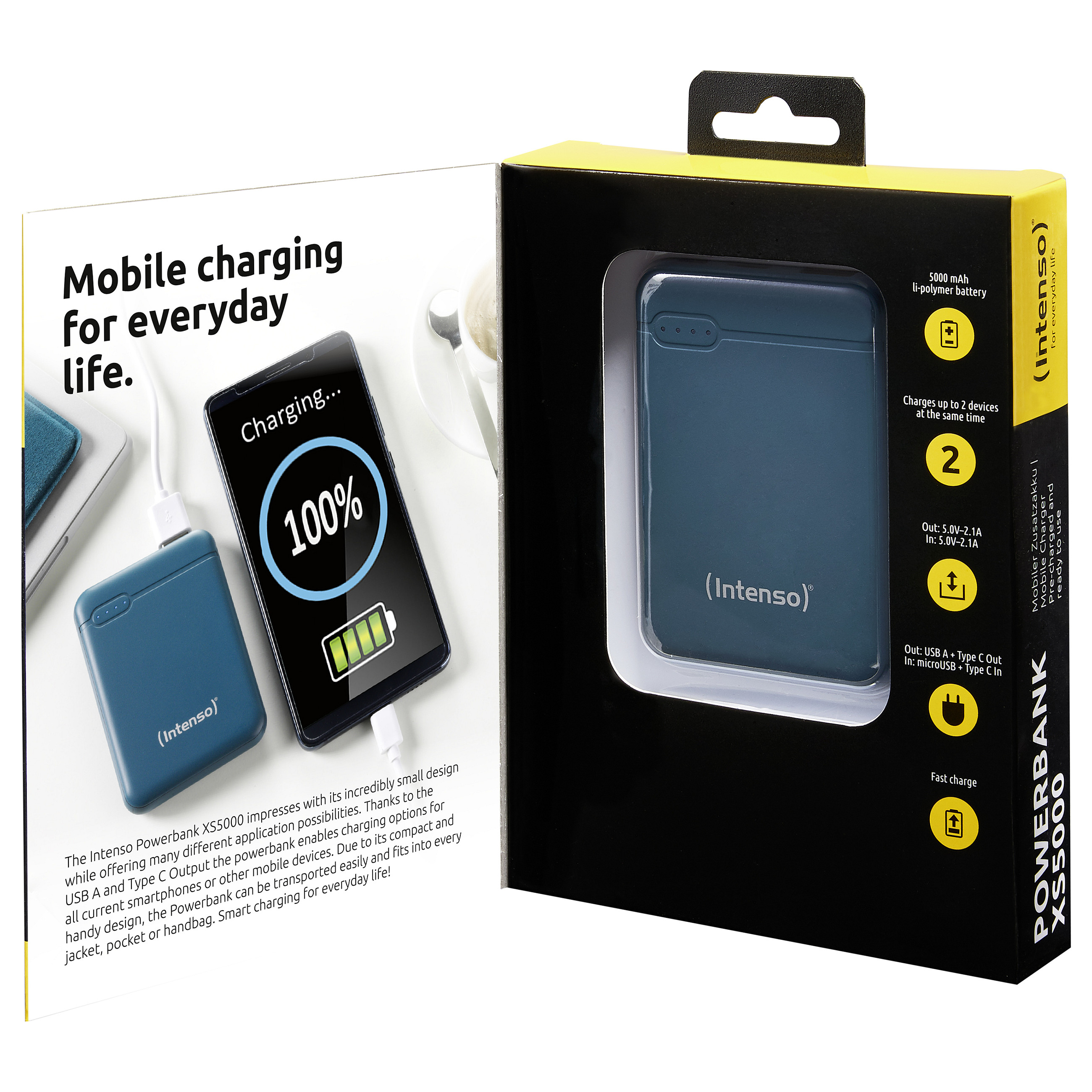Powerbank Intenso XS5000 / 5000mAh / Li‑Pol - Blu - 3