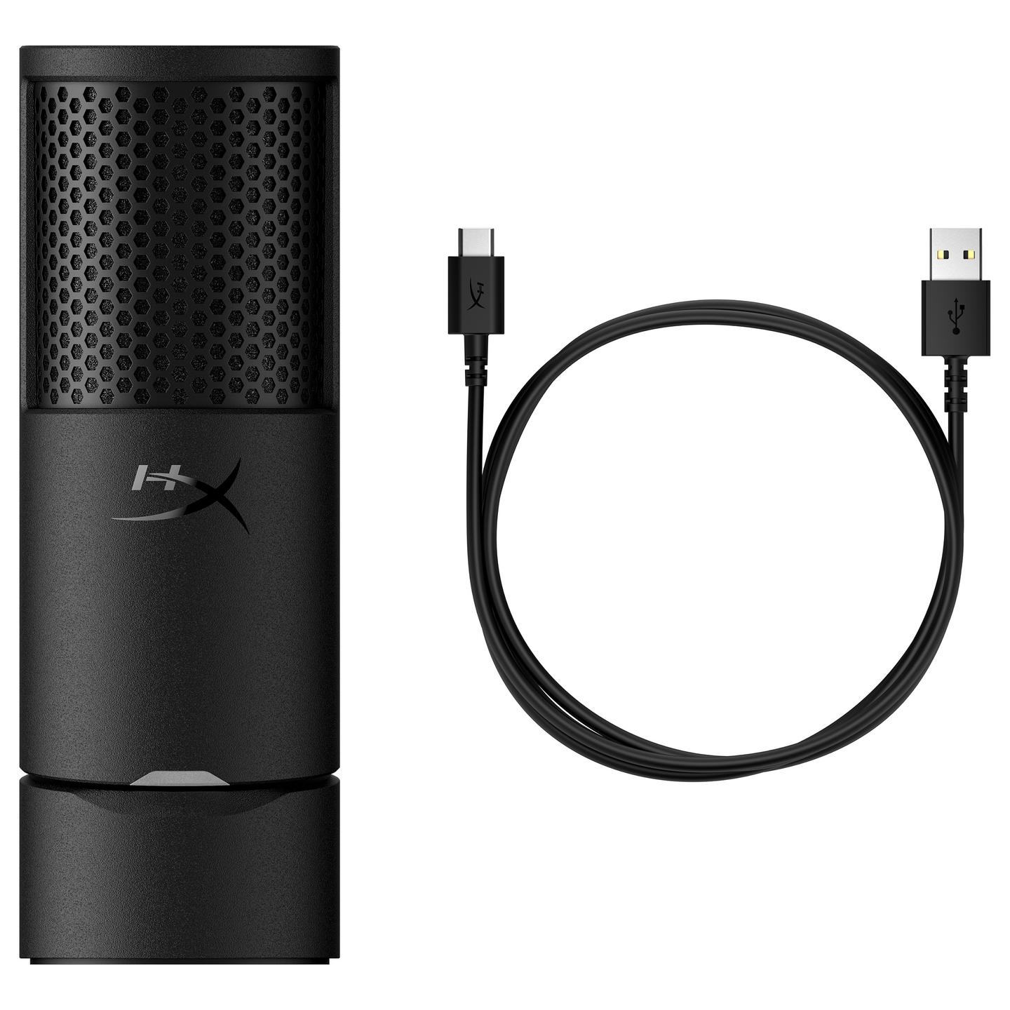 Mikrofon HyperX SoloCast 2 / USB-C / 24-bit / 96 kHz / Kondensator 14mm / Kardioid / Pop Filter / Shock Mount - Zezë - 7