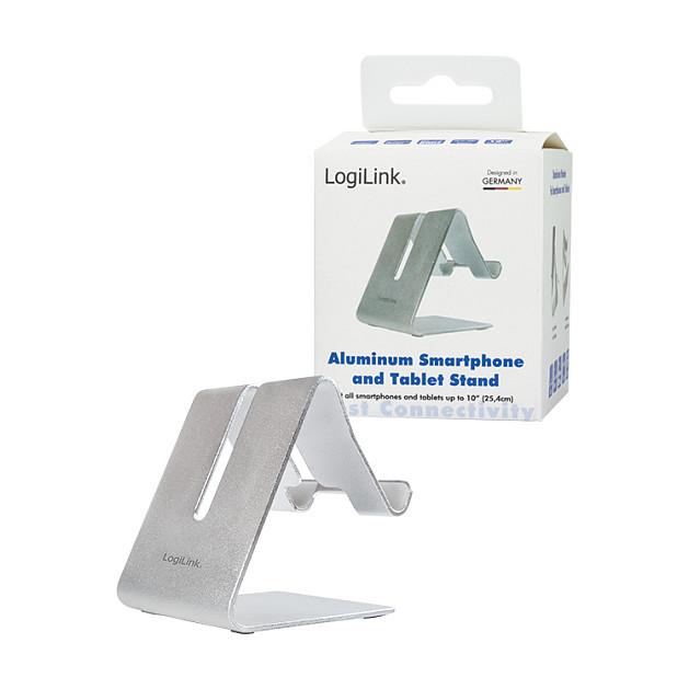 Mbajtëse për telefon LogiLink AA0122 / Smartphone & Tablet / Aluminium / 2 kënde shikimi – Argjend - 9