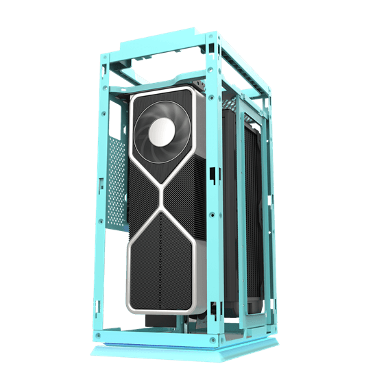 Kasë DarkFlash DLH21 / Mini-ITX / SFX / Light Strip ARGB / Mesh - Gjelbër - 3