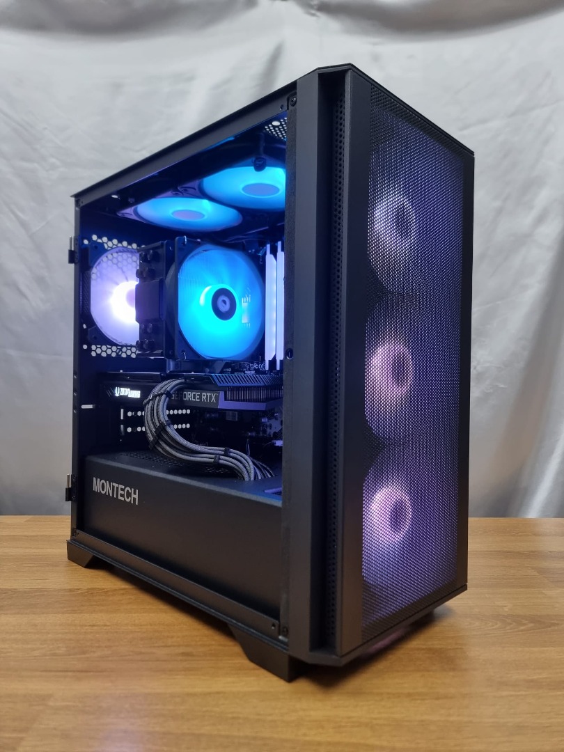Kasë PC Montech Air 100 ARGB / Mini Tower / Micro-ATX + Mini-ITX / 3x 120mm ARGB + 1x 120mm ARGB Fan / Tempered Glass - Zezë - 2