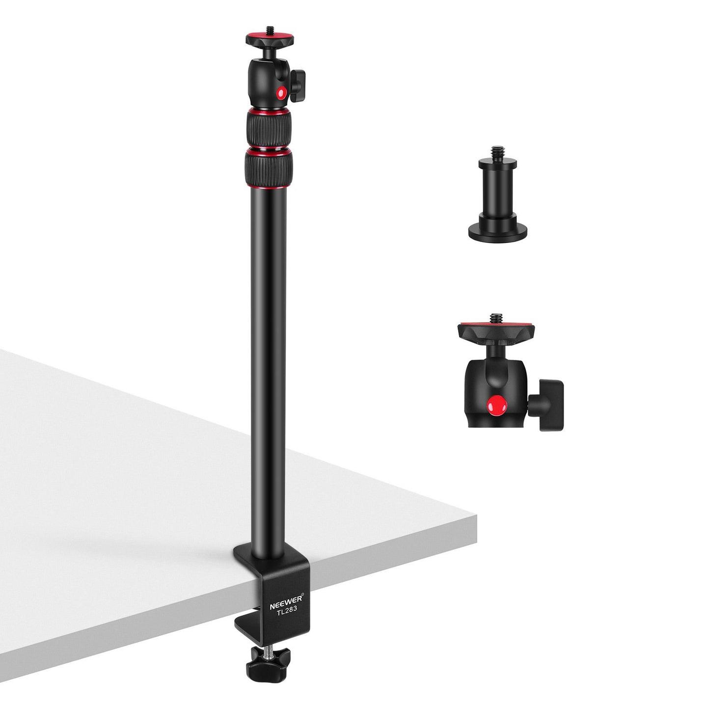 Tripod për Kamerë Neewer TL283, Teleskopik, 43-102cm, Ball Head 360°, Kapacitet 3kg, Klemë C - Zezë