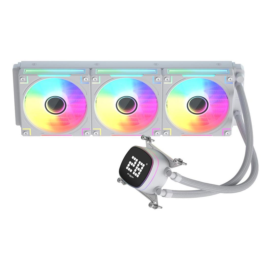 Ftohës për Procesor FSP AD36-W / 300W / AIO / 3x120mm / ARGB / 2850RPM / LGA 1200, 1700, 1851, 1954 / AM4, AM5 - Bardhë